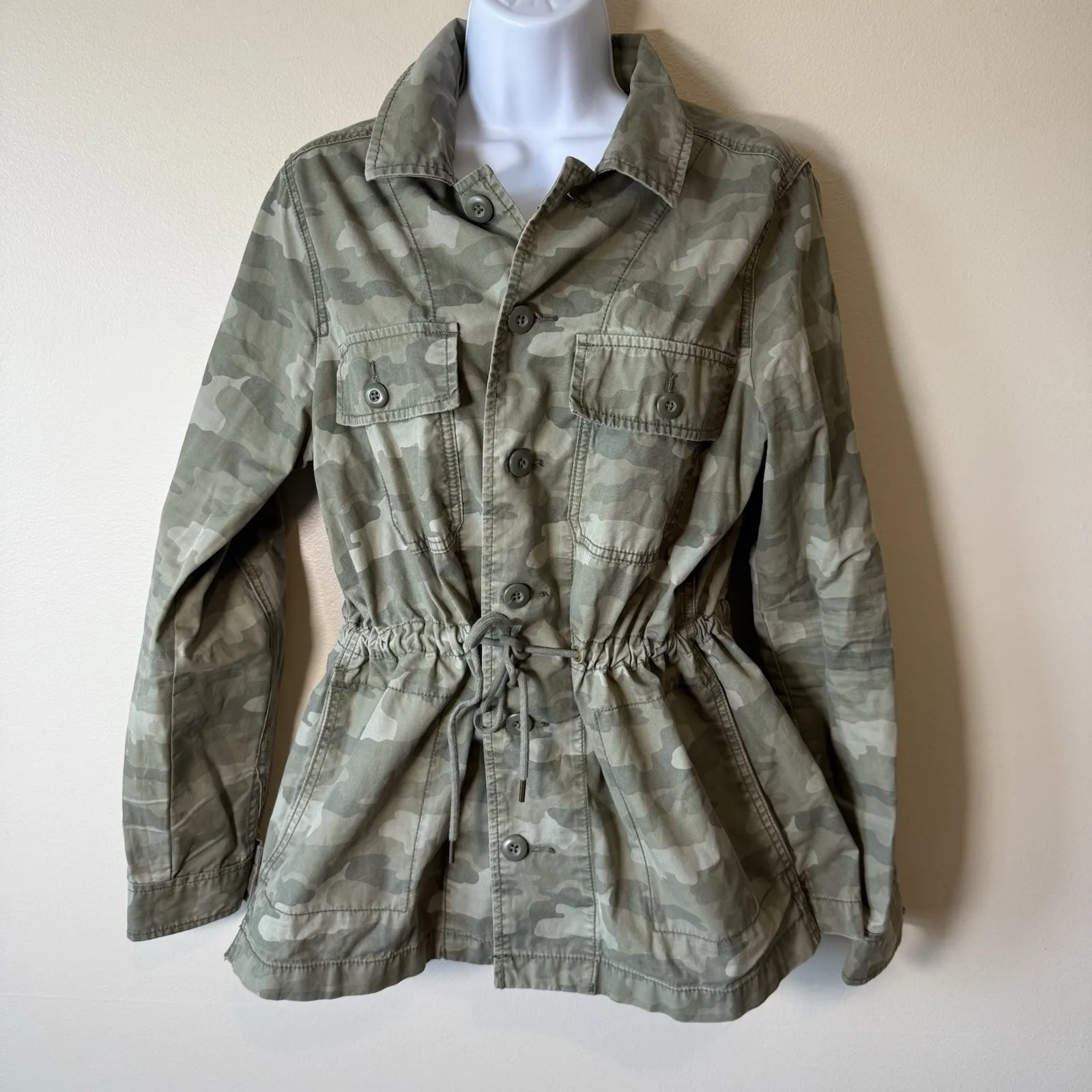 VTG‎ American Eagle Camo Cargo Jacket Women's medium urban rocker Pockets - Image 7