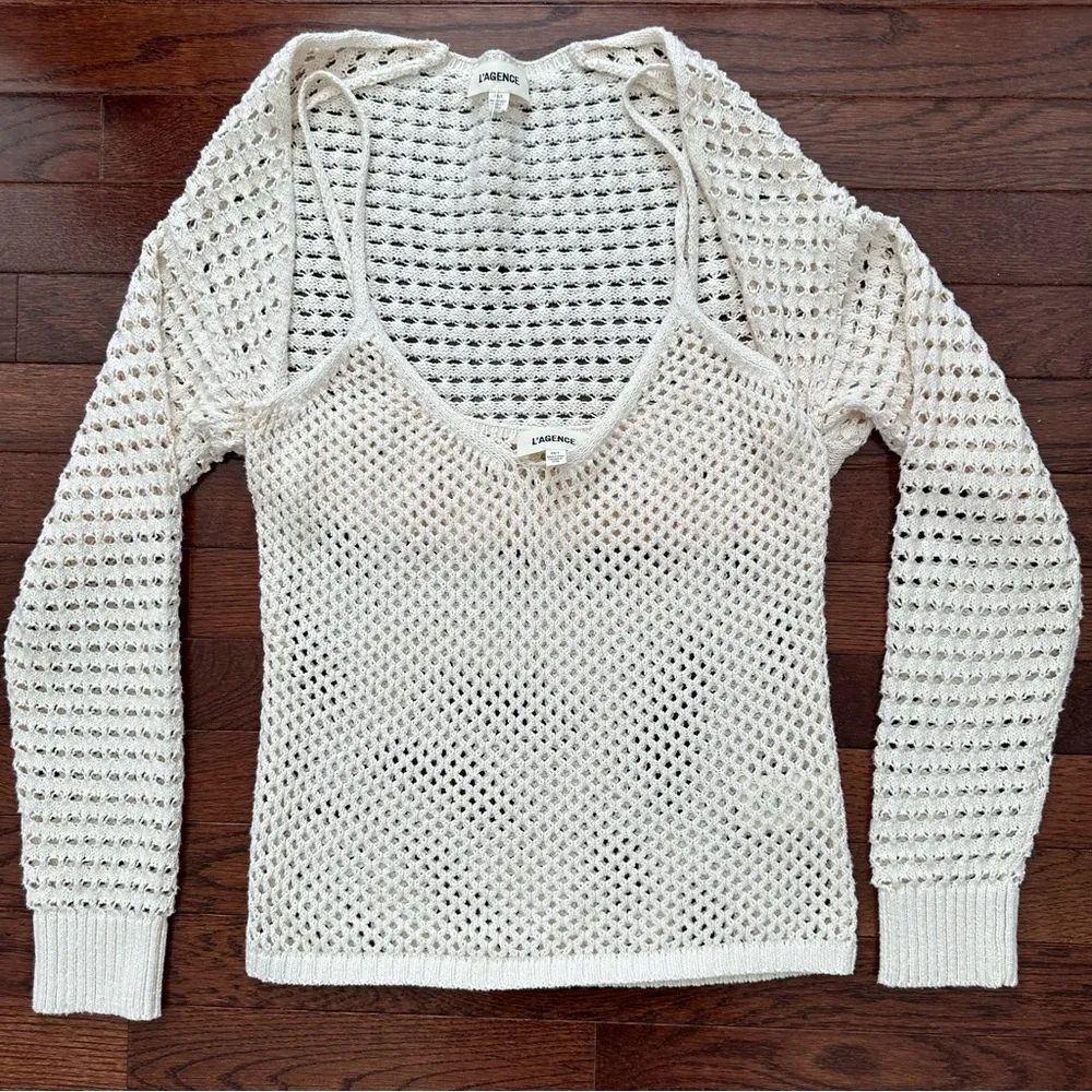 L’Agence Crochet Sammy Tank and Sweater Set - Image 3