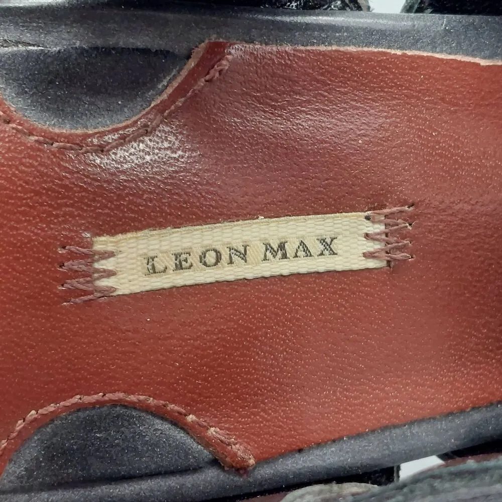 Leon Max All Leather High Heel 4.75" Tall Gray Strappy Shoes Size 8M Sexy - Image 8