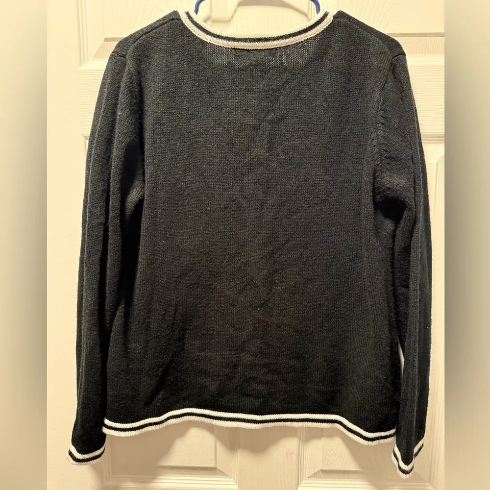 Owl Button Down Christmas Sweater Womens XL Black White Button Up - Image 5