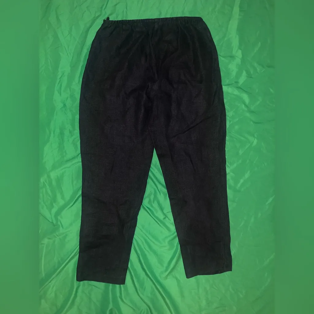 Eileen Fisher  100% Linen Black Pants size Small - Image 2