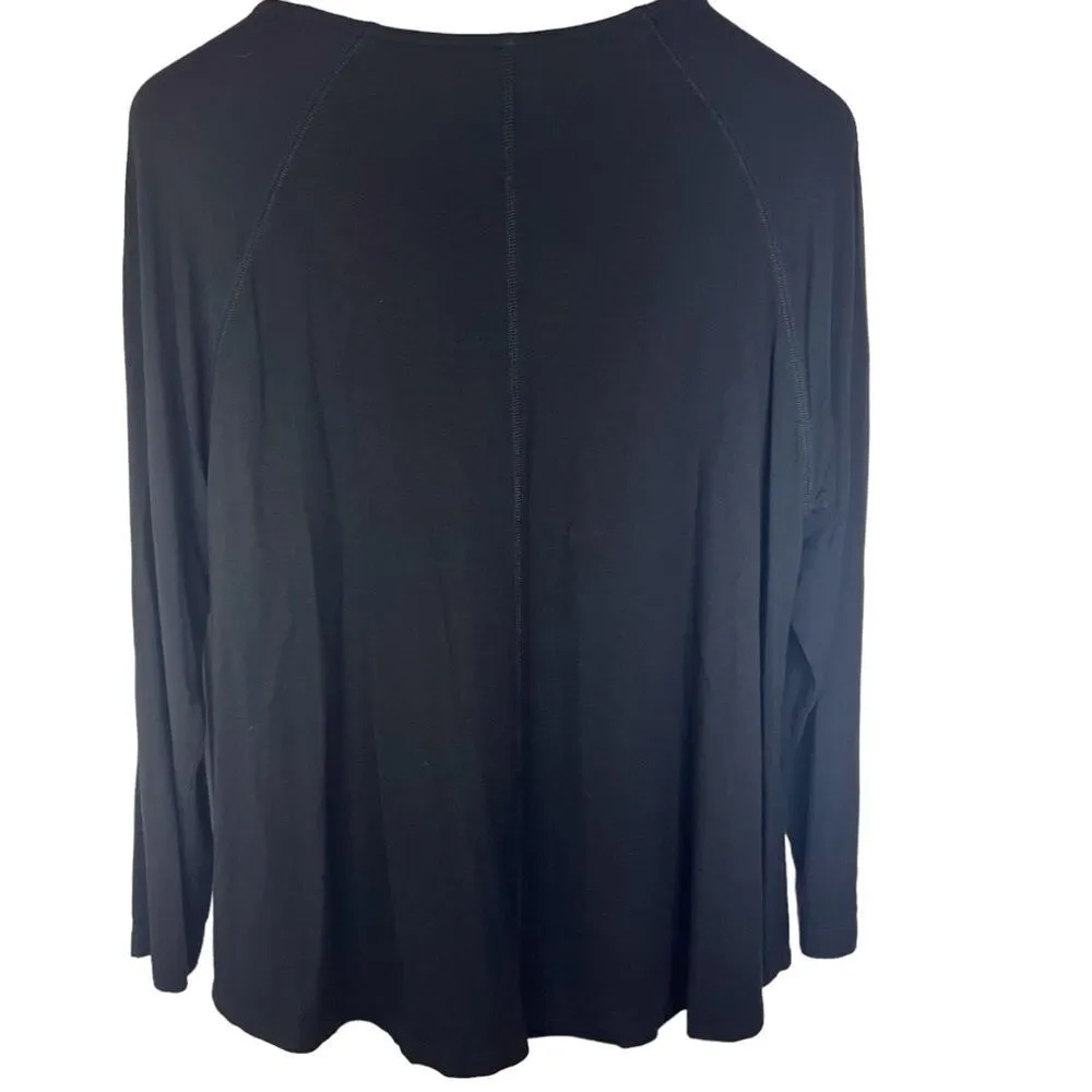 Soft Surroundings Women’s Long Sleeve Super Soft Comfy Black Shirt‎ Size 1X - Image 4