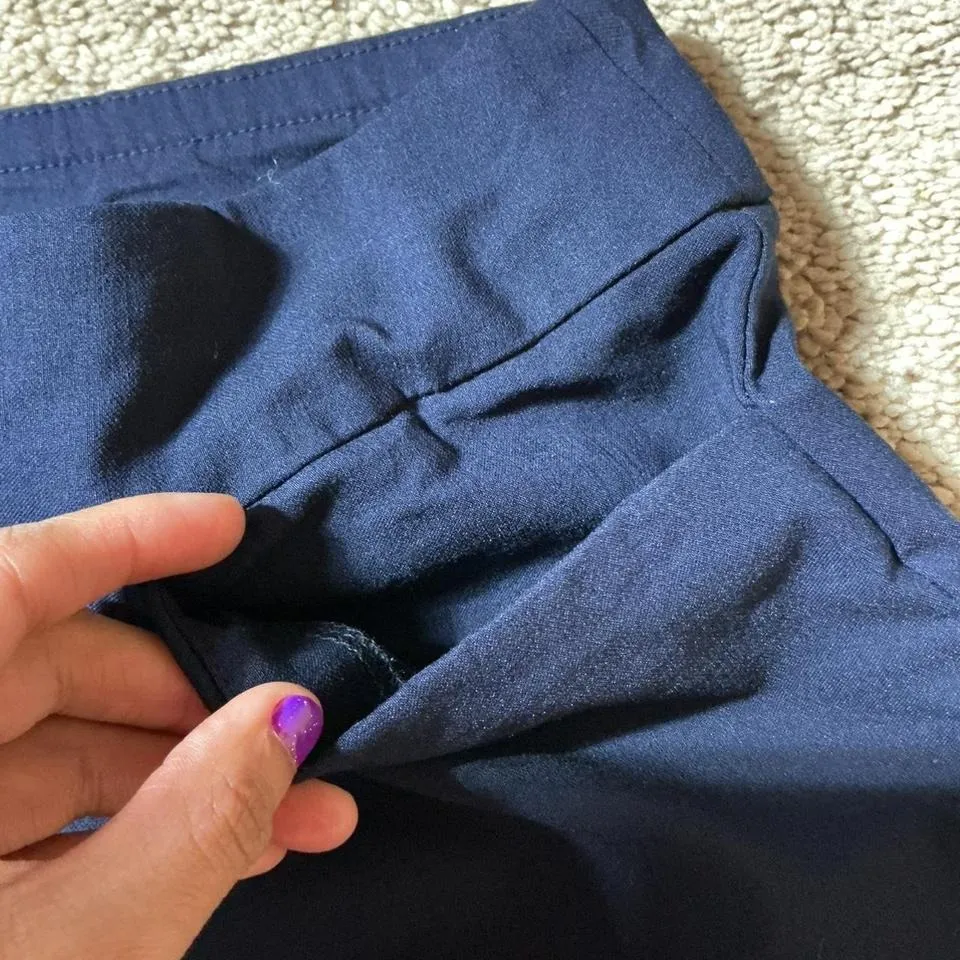 Susan Graver Navy Blue Cropped Pants Elastic Waist Women's Size 14 - Image 6