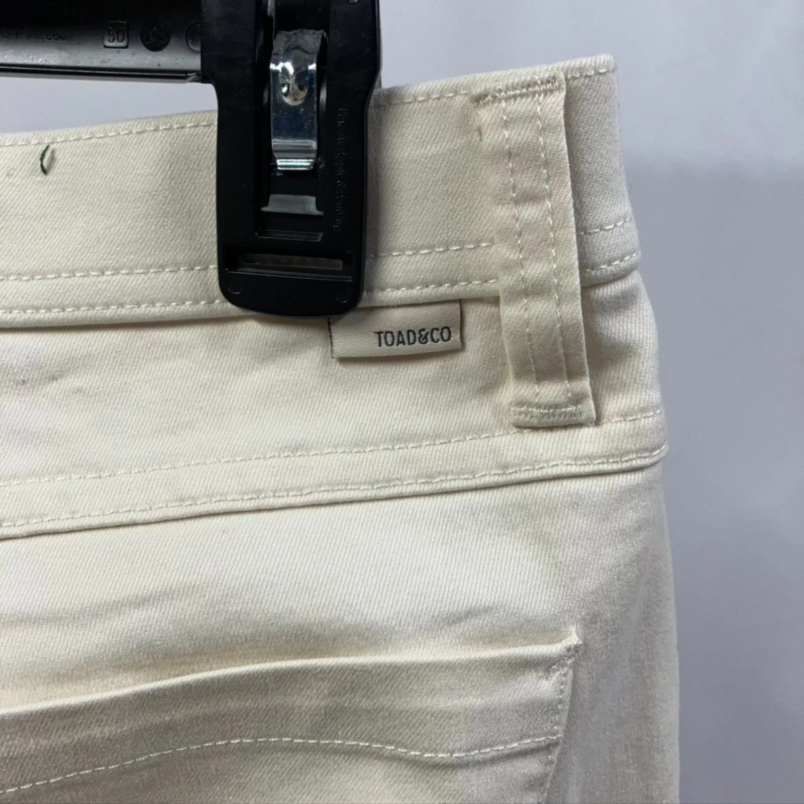 Toad & Co. Sequoia Skinny‎ Pant Ivory Womens 6 Organic Cotton Spring Preppy - Image 8