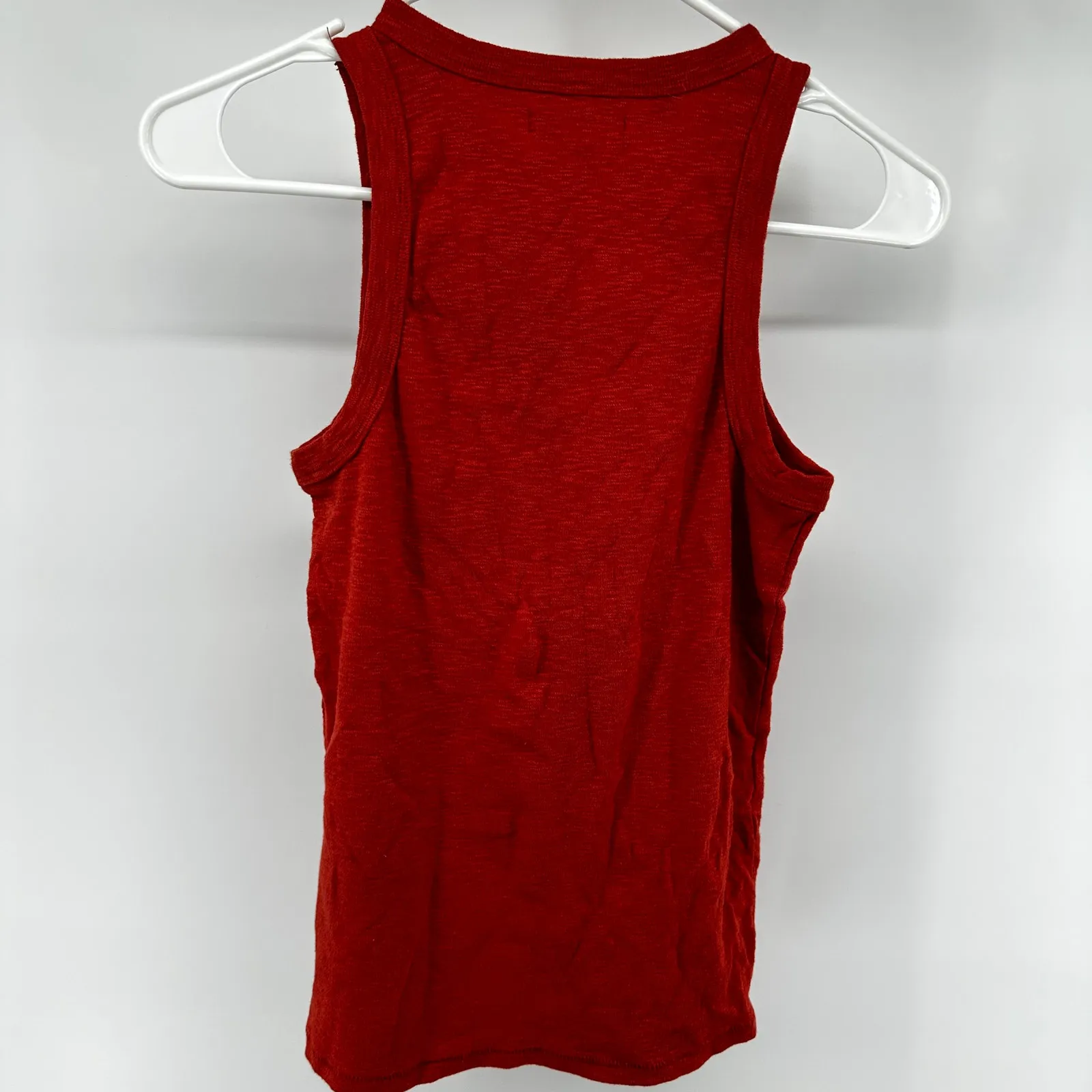 Madewell Westville Tank Top Slim Fit High Neck Fitted Knit Himalayan Orange XS - Image 6