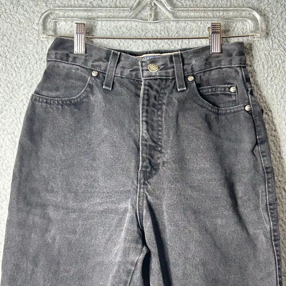 Harley Davidson‎ Jeans Womens 2 Black Biker Blues High Rise Straight Boyfriend - Image 5