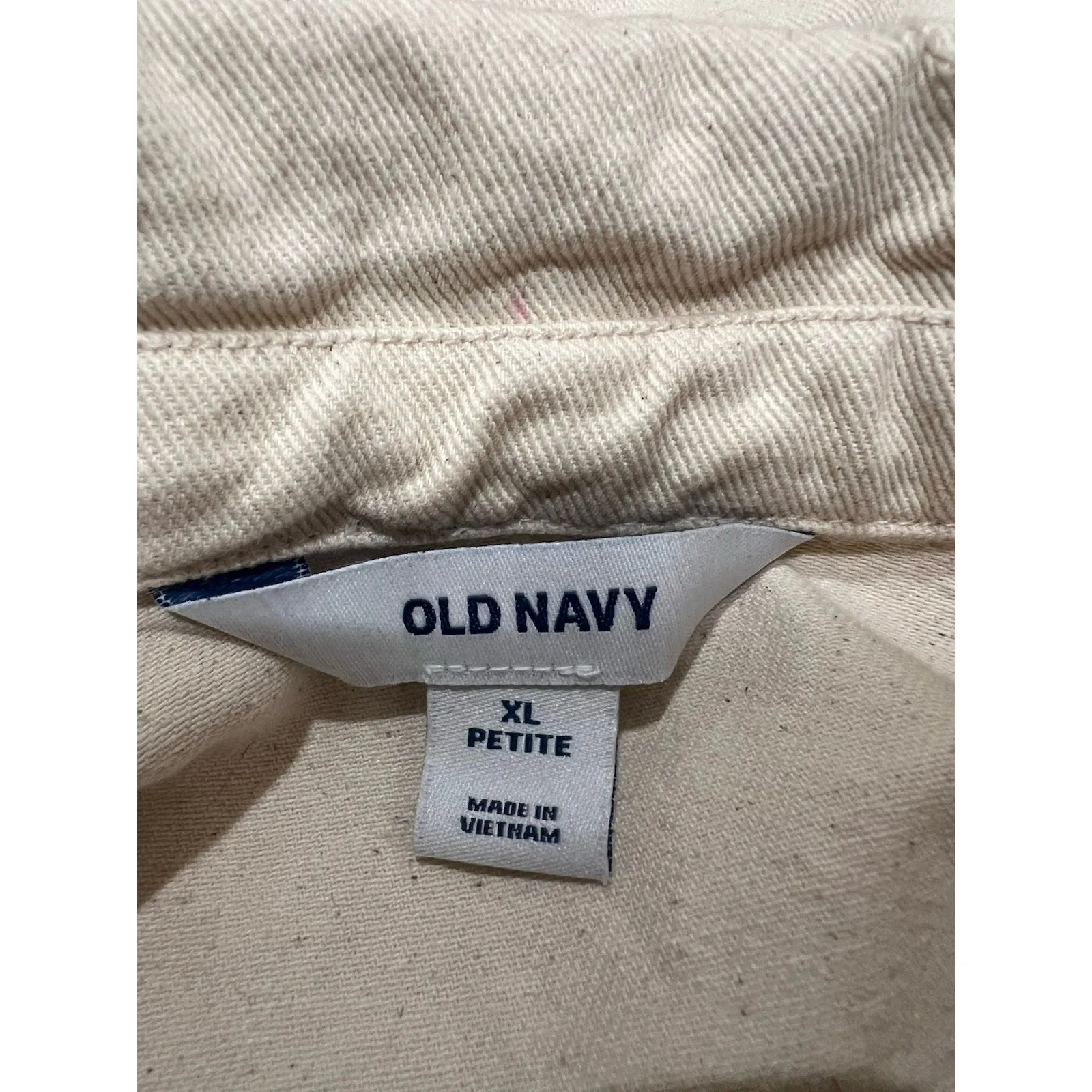 Old Navy Crop Utility Jacket Size XL Petite Natural Beige Canvas Jacket Oversize - Image 8