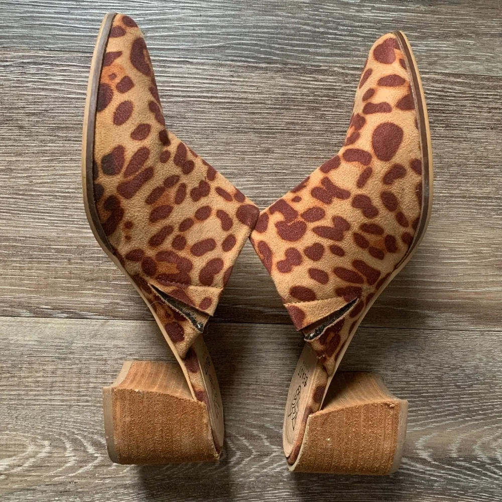 Beast Fashion Leopard Print Heeled Mules 8 - Image 3