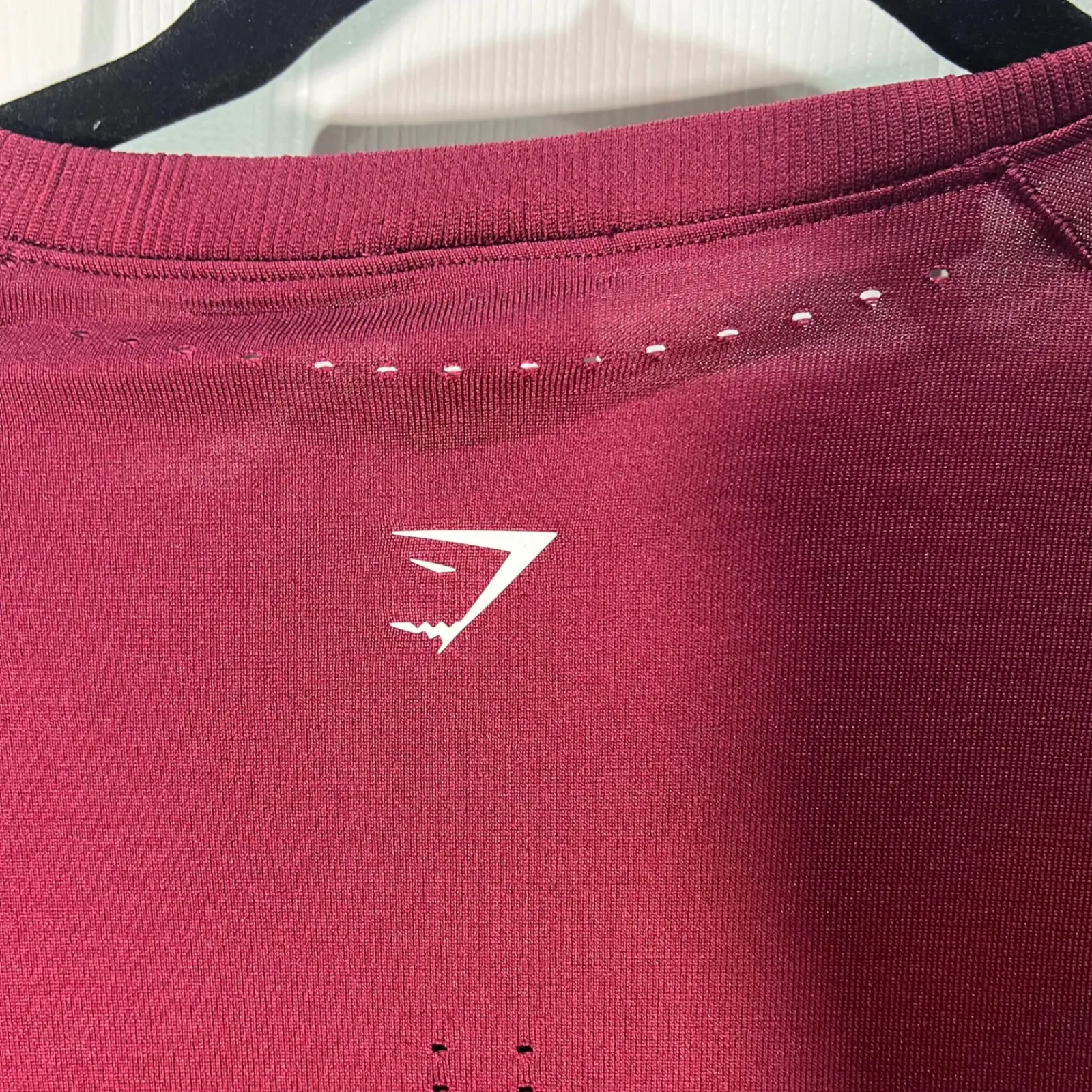Gymshark Burgundy Red Sweat Seamless Long Sleeve Crop Top XLL Plum Pink Workout - Image 4
