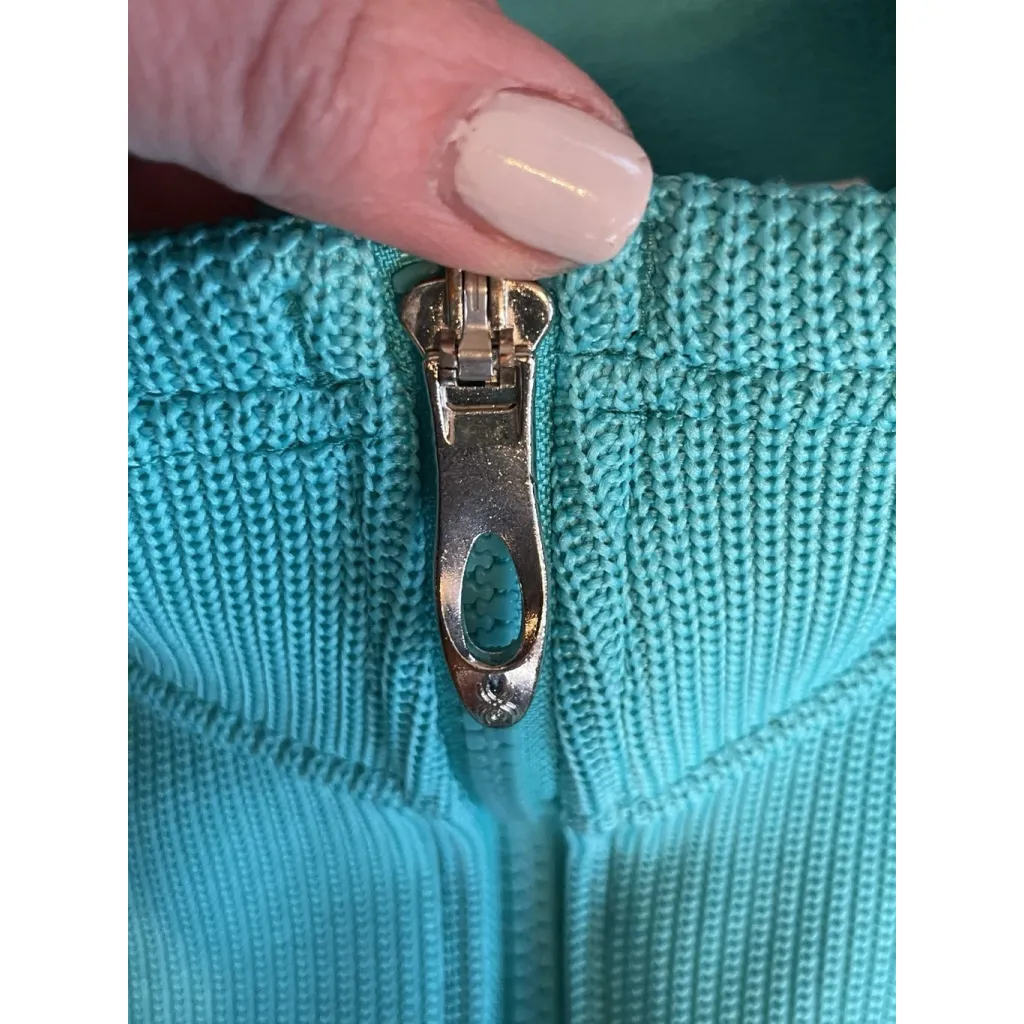 Spyder Zip Up Core Sweater Jacket Turquoise Green and Neon Yellow Zip pockets M - Image 5