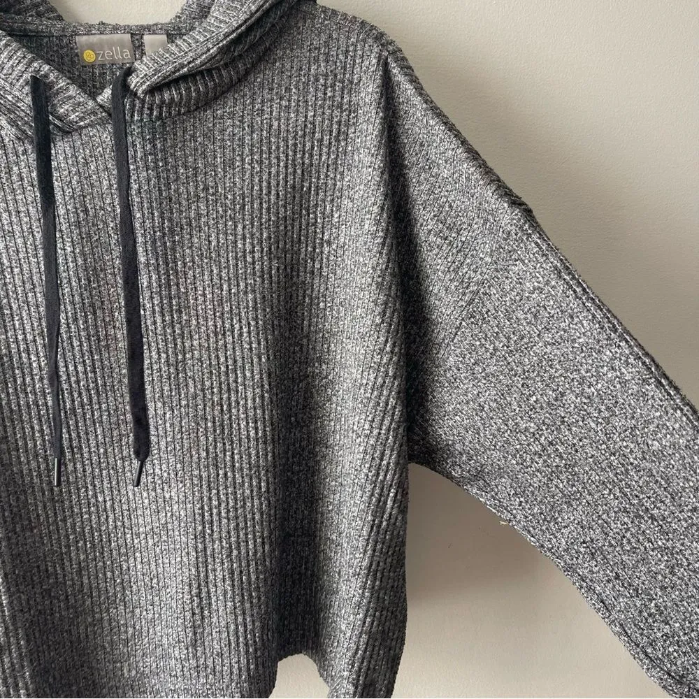 Zella Sloane Cozy Rib Hoodie Grey Charcoal Size Large
Nordstrom Brand Active - Image 3