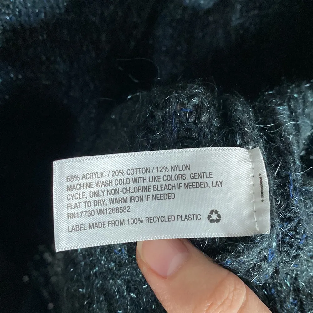 Knox Rose fuzzy chunky knit open sweater cardigan with fringed sleeves size XS - Image 8