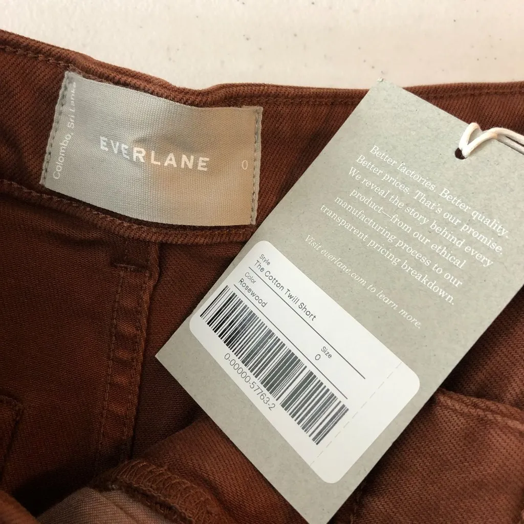 Everlane Womens The Cotton Twill Shorts Rosewood Brown 0 - Image 5