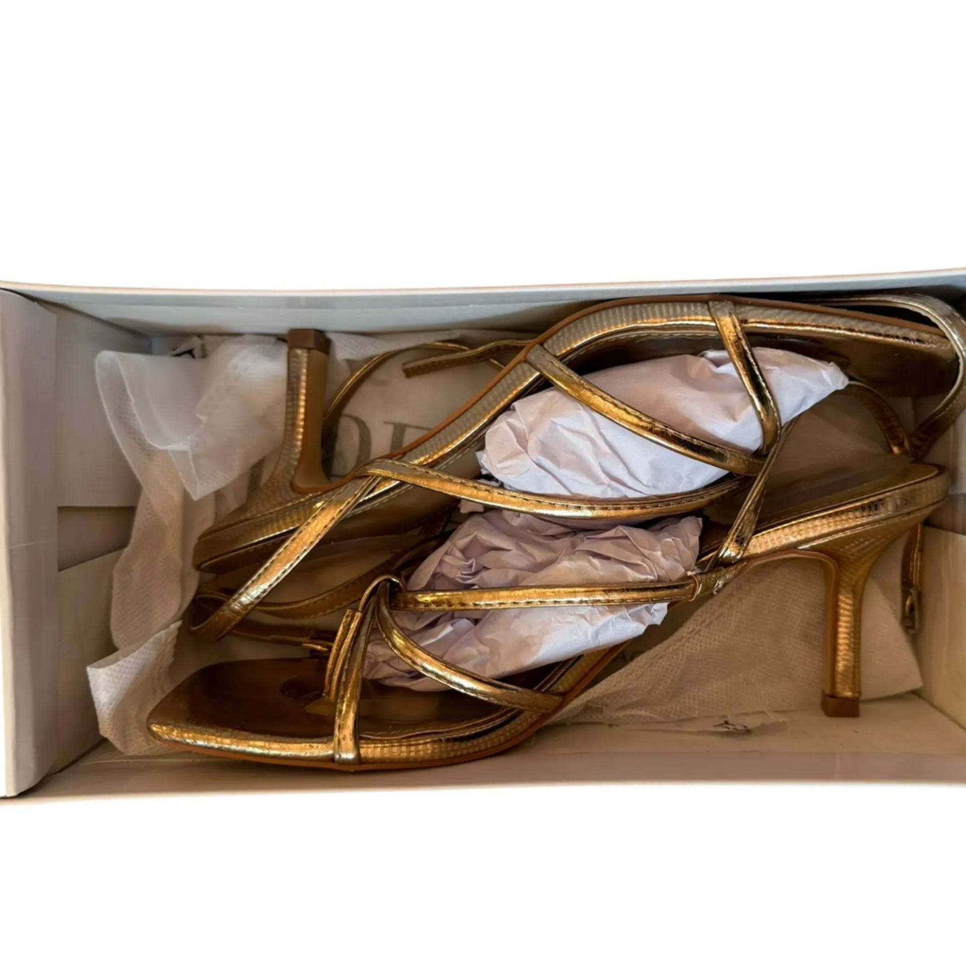 Dolce Vita Zeffer Sandal Warm Gold Strappy, Square Toe Size 9 - Image 14