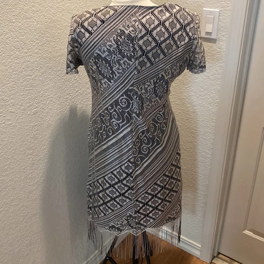 Helene Blake Vintage Art Deco Flapper Lace Fringe Midi Dress EUC Sz 12P 80’s - Image 36