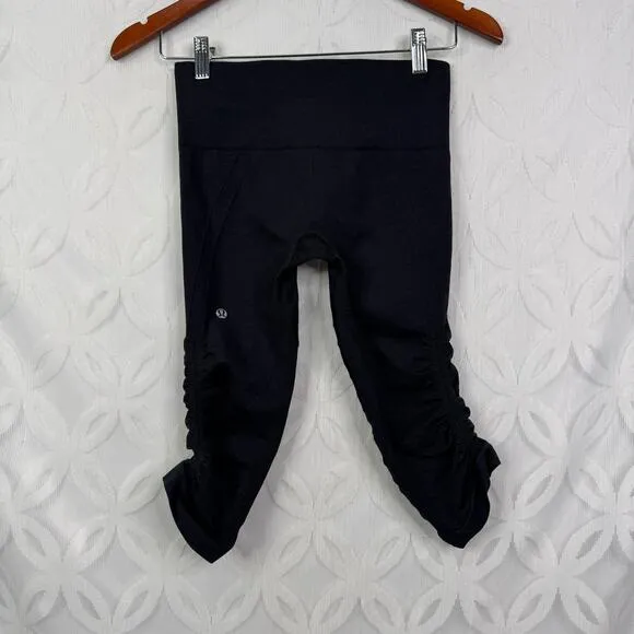Lululemon‎ In The Flow Crop II Heathered Black Size 4 - Image 8