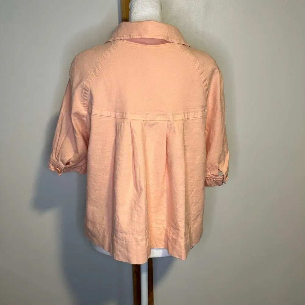 Antonio Melani peach orange short sleeve button front jacket size 12 - Image 4