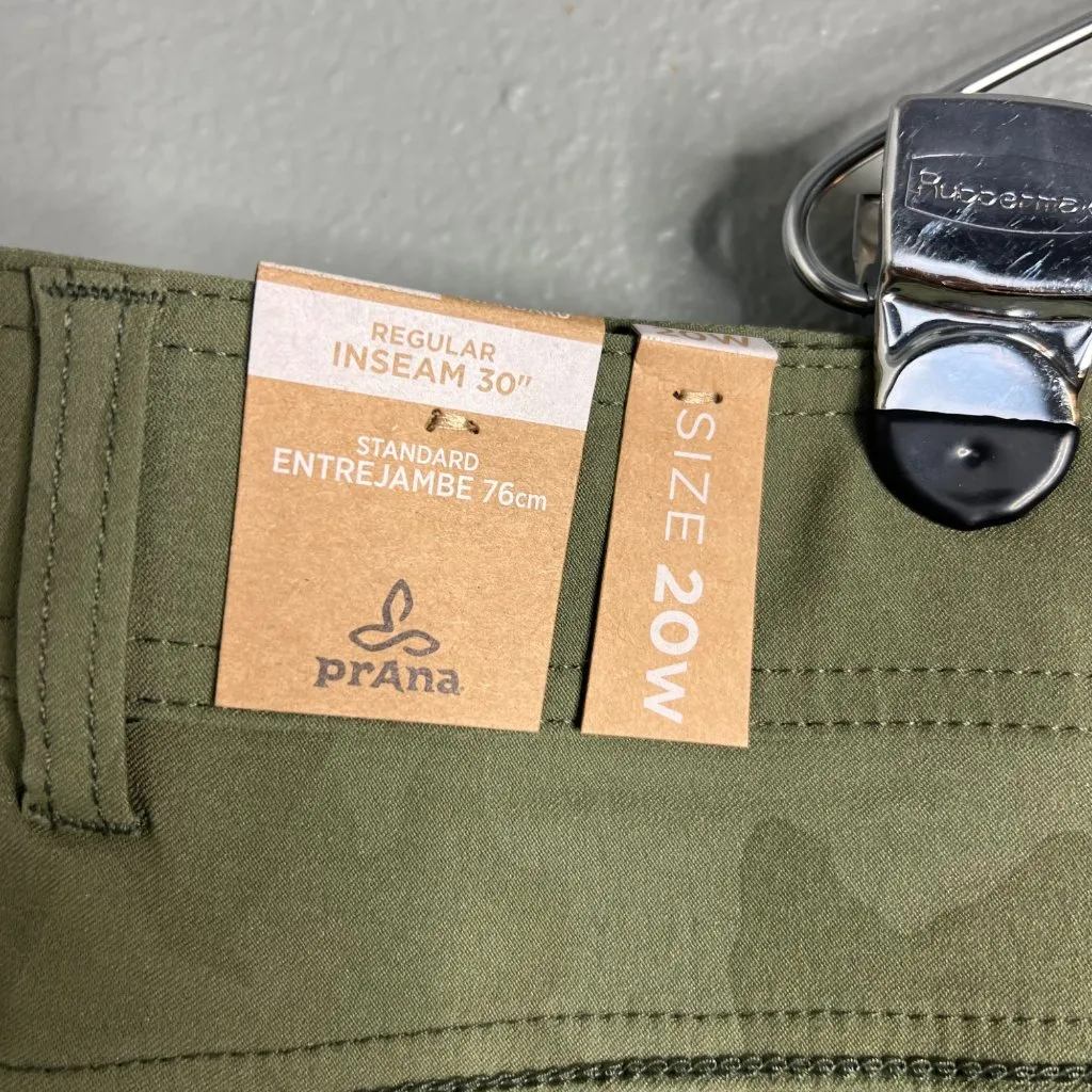 NWT Prana Halle Straight Pants Plus II in Sage‎ Camo Outdoors UPF Stretch 20W - Image 8