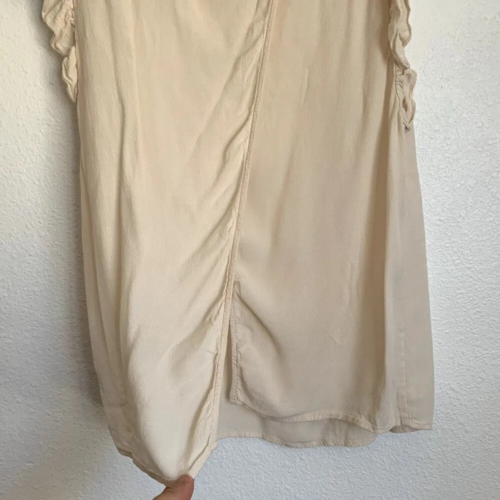 BA&SH Fani Ruffle-trimmed Crepe Top in Cream - Image 5