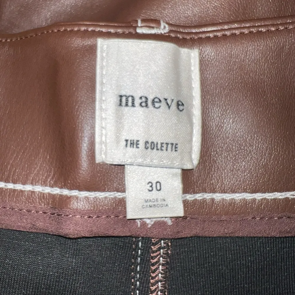 Colette Cropped Wide-Leg Pants by Maeve: Faux-Leather Top-Stitch size 30 - Image 8