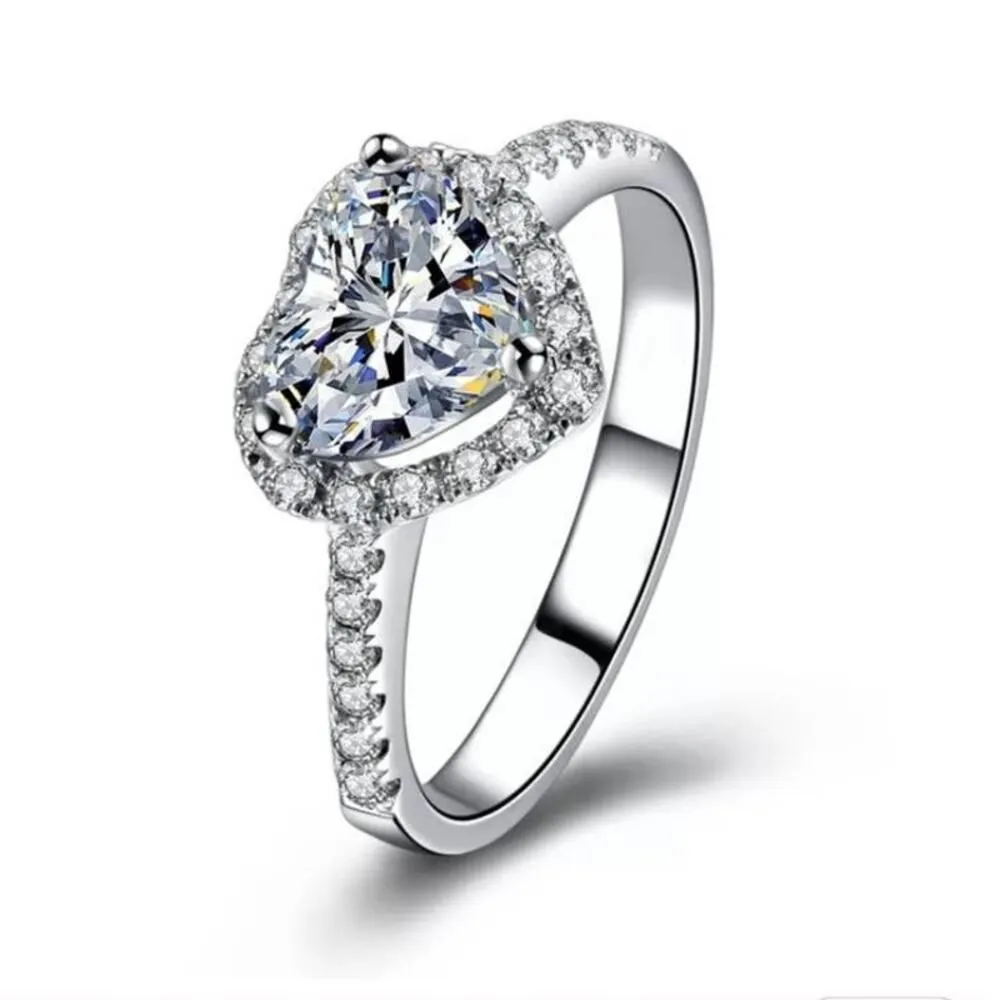 Silver Heart Cubic Zirconia Women's Ring Size 6 NEW IN BOX Silver - Image 7