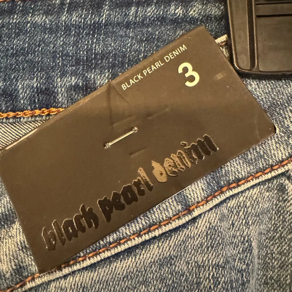 Black Pearl Denim Los Angeles Tabanan Women’s Blue Frayed Cotton Jeans Size 3 - Image 6