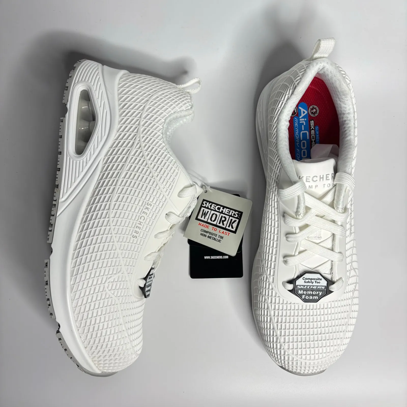 Skechers Work Women’s UNO SR Jhansi Composite Toe Safety Shoes in White - Image 6