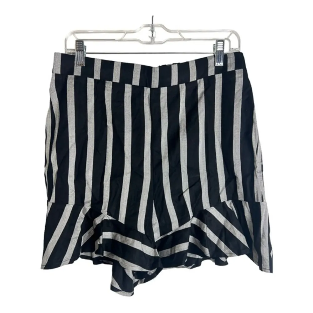 Nwt Beige By Eci Stripe Shorts With Ruffled Hem Size M - Image 6