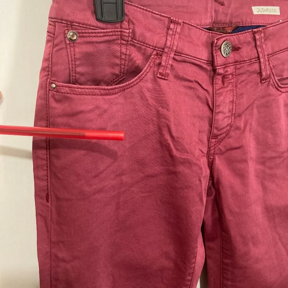 Replay women's size 28 crimson light twill JUSHMANN stretch trouser pants 28x33 Red - Image 3