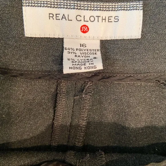 Saks Fifth Avenue Real Clothes, Grey Slacks, side zipper,‎ size 16 - Image 4