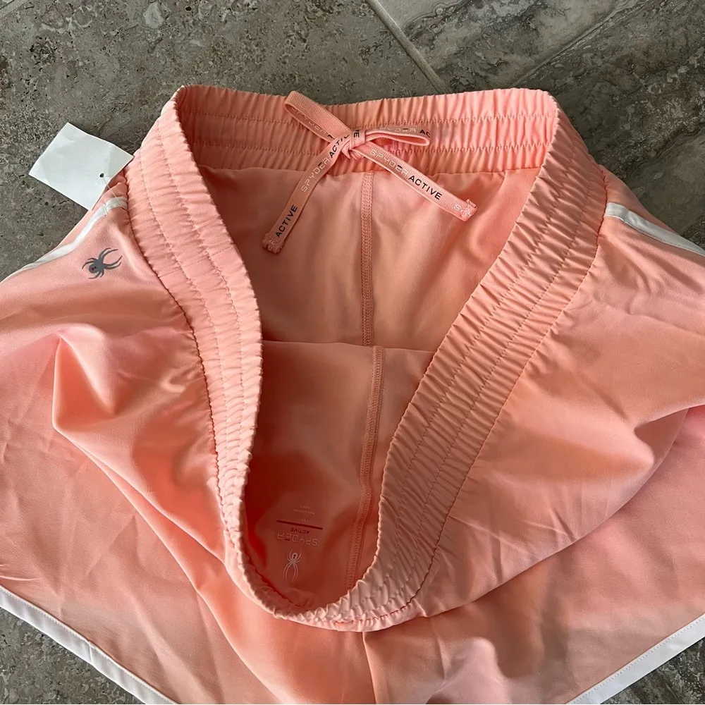 Spyder Coral Run Short with Inner Biker & Zip Pockets Peach Size XL NEW - Image 5