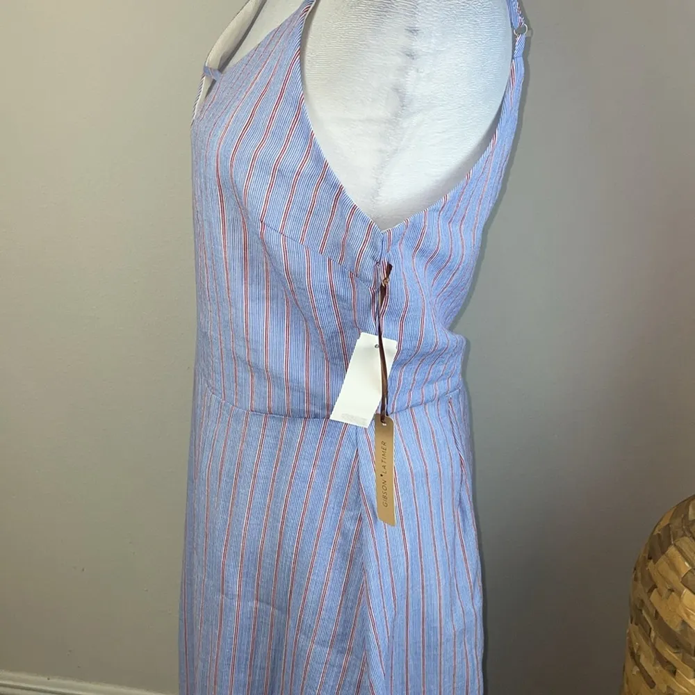 NWT Gibson Latimer Blue and White Cut Out Pleated Sundress - Image 5