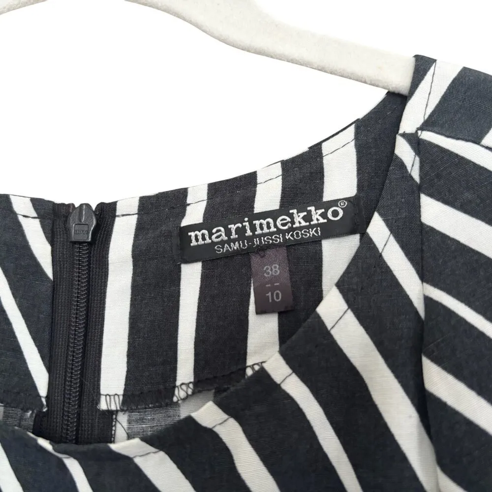 Marimekko Geometric Asymmetrical Dress Black Size M - Image 2