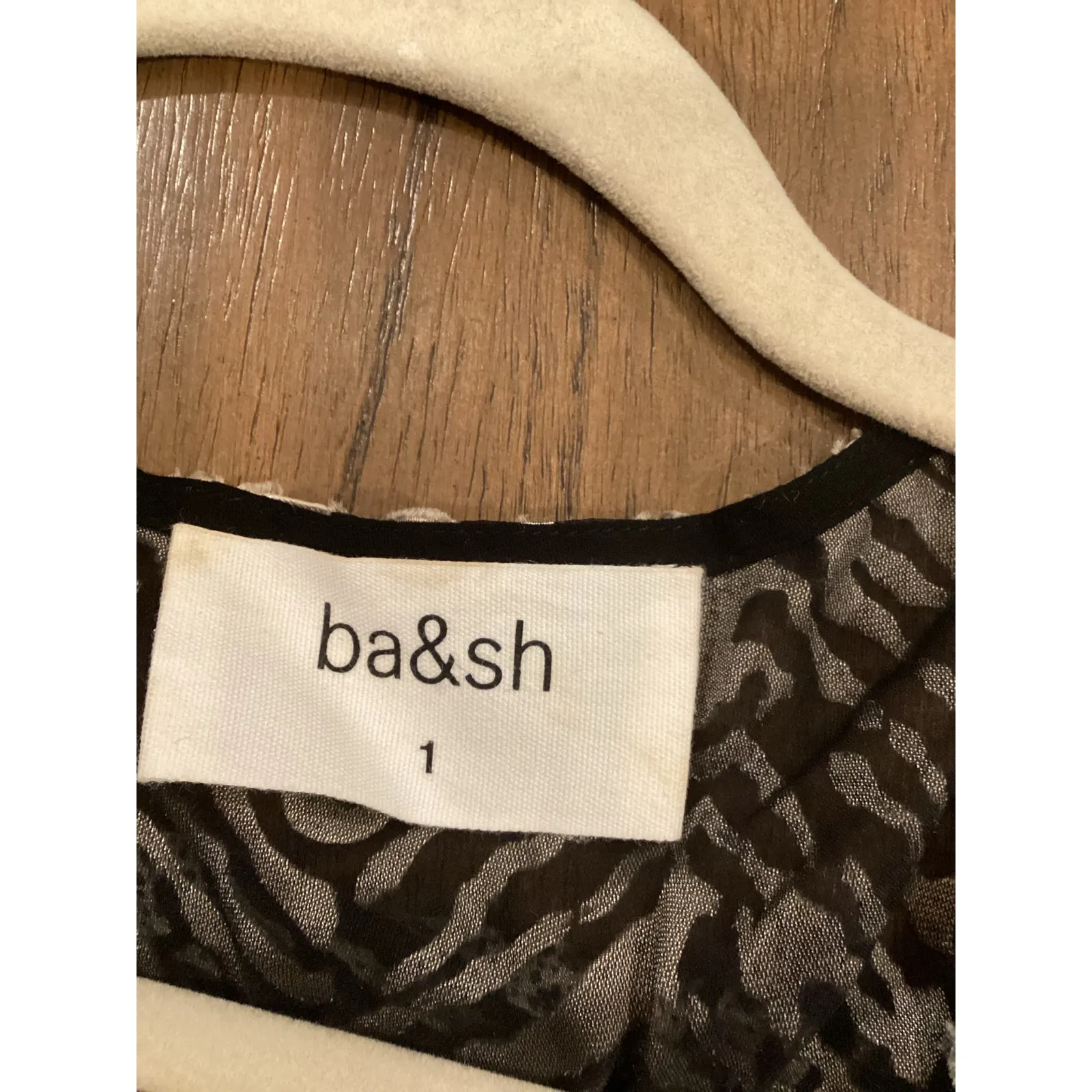 BA&SH Zelie Tiered Satin long Maxi Dress Animal Print Black White V neck 6 - Image 4