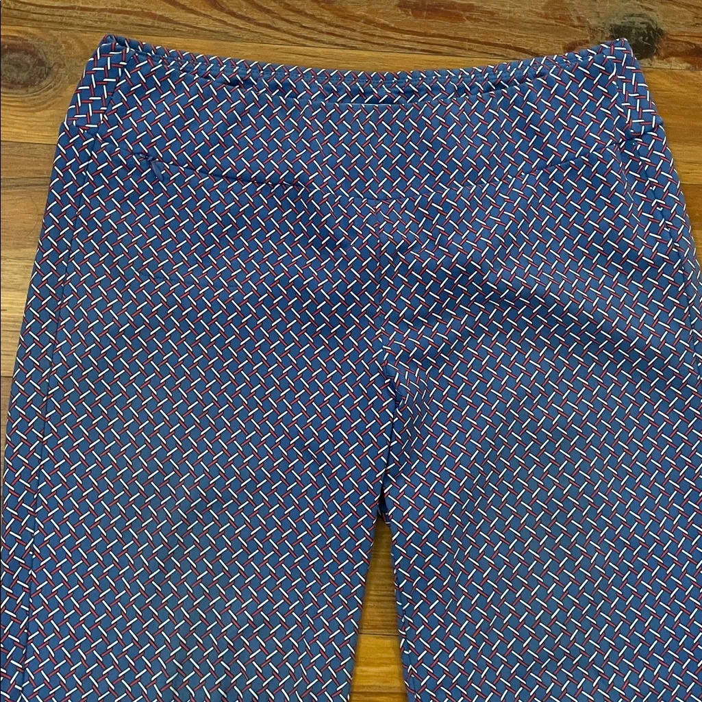J. McLaughlin Catalina Cloth Newport Travel Pants Womens Small Blue Geometric - Image 14