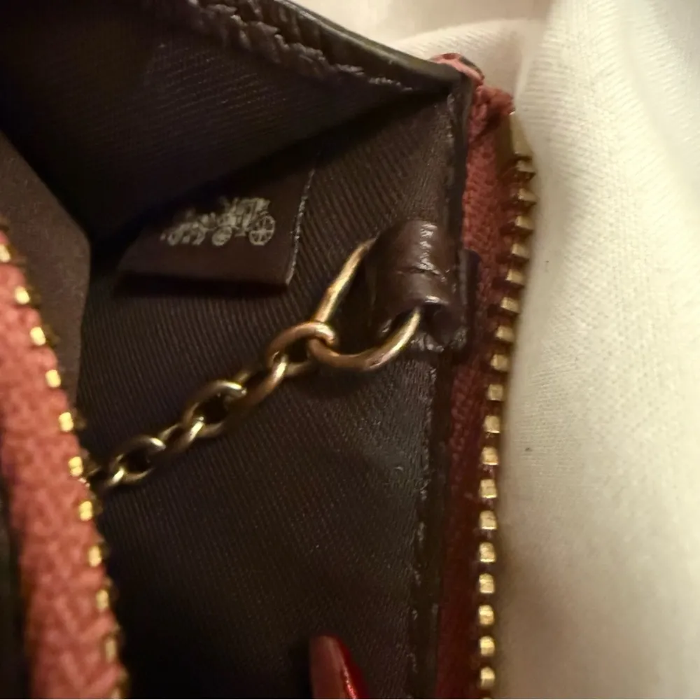 EUC Coach Metallic Pink Crossgrain Mini Skinny Id Case - Image 5