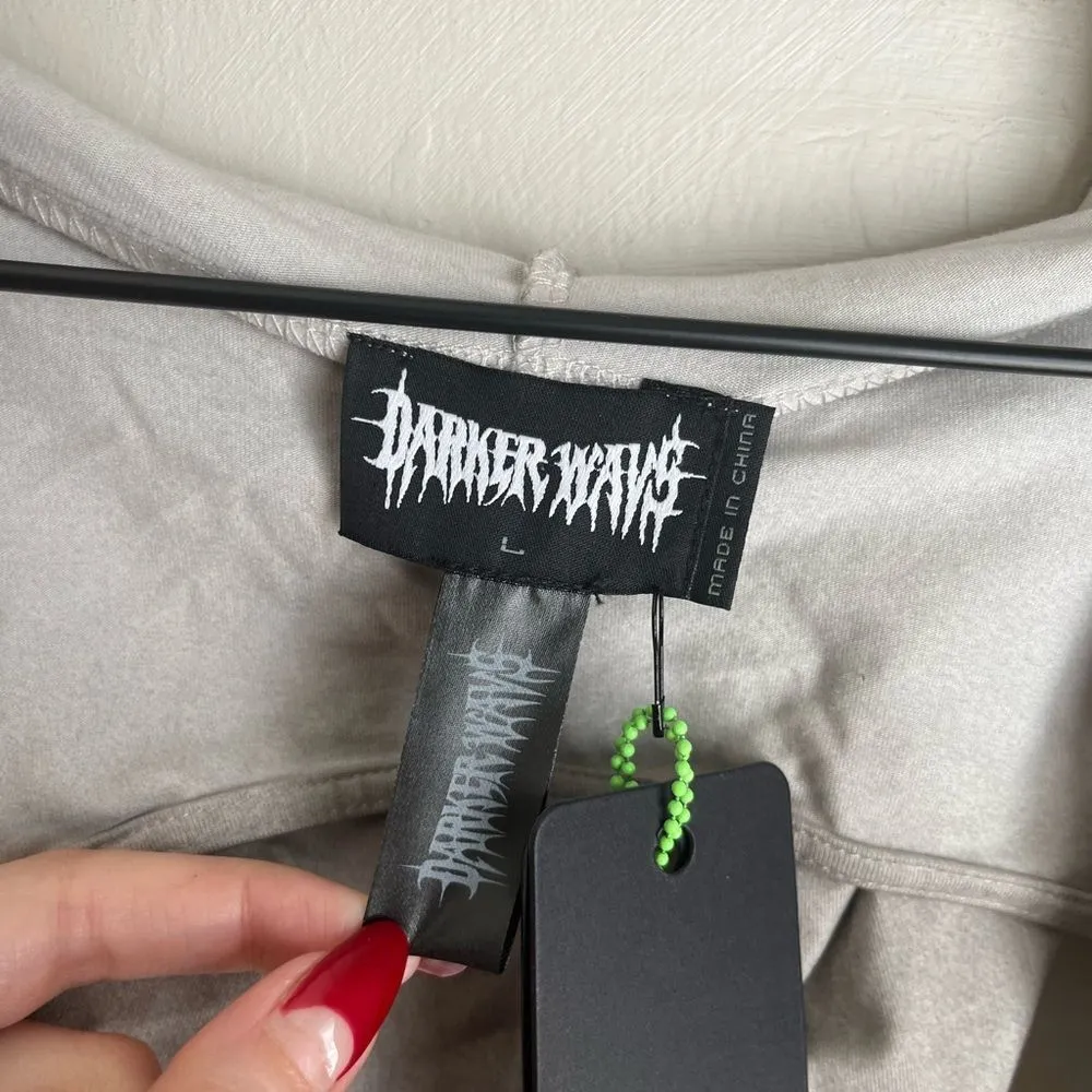 Dolls Kill Darker Wavs Dystopian Pitch Hooded Long Sleeve Wrap Top NWT - Image 9