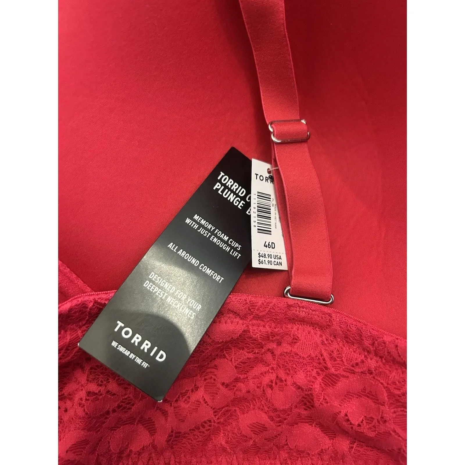 Torrid Curve Women's Pink Plunge Push Up Padded Bra Floral Lace Size 46D Barbie - Image 5