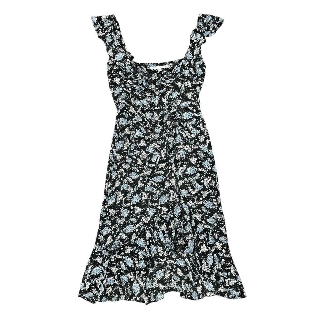 Veronica Beard Amal Floral Midi Ruffle Sleeveless Dress Blue 10 - Image 16