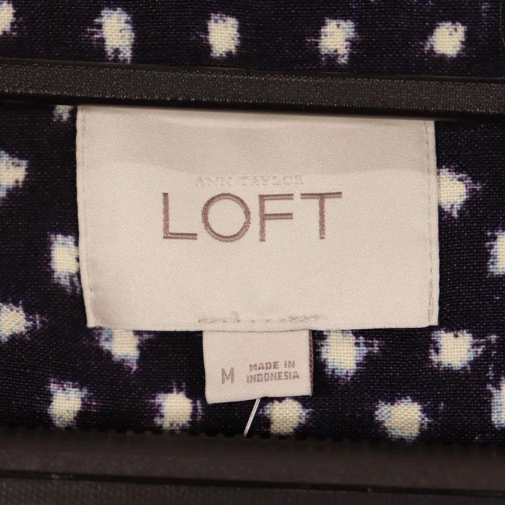 NWT Loft Navy Blue Polka Dot Blazer Size Medium - Image 6