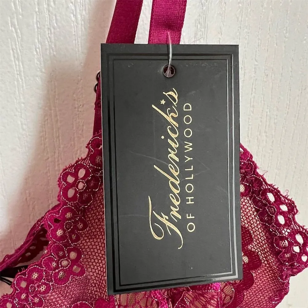 Frederick's of Hollywood Women's Purple/Pink Lace Bralette Size‎ Small NWT - Image 4