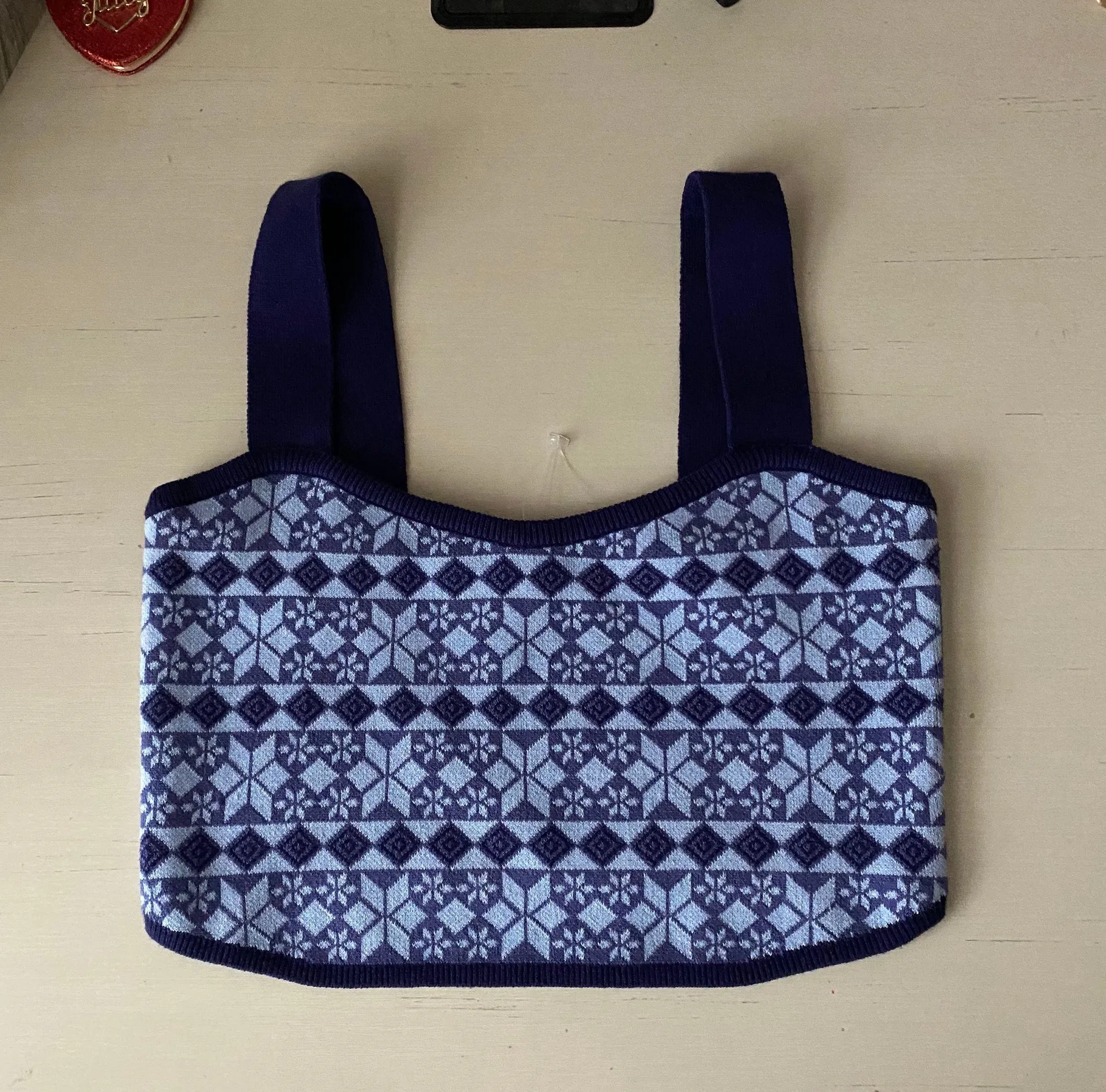 NWOT Intimately  blue cropped sweater tank top - Image 2