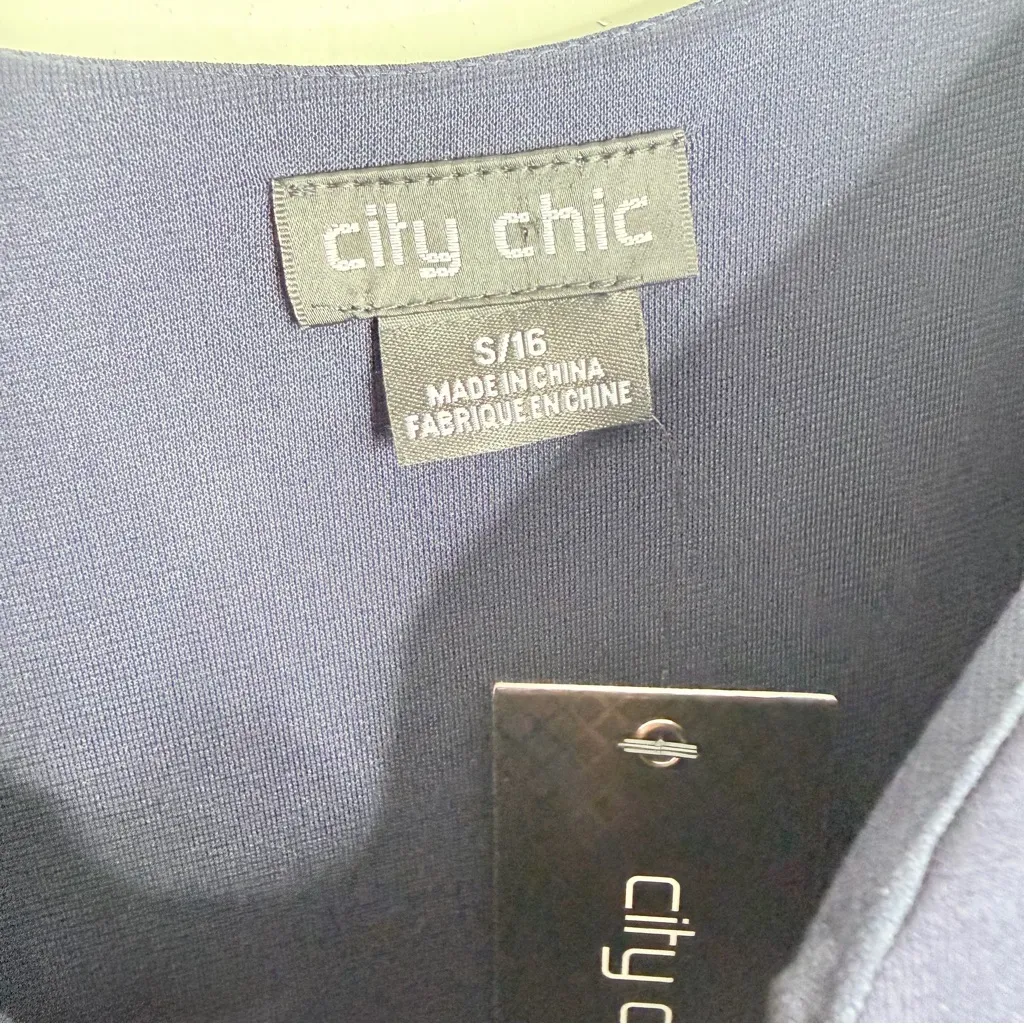 NWT City Chic Cute Girl Elbow Sleeve Dress Navy Size S/16 Stretch Party Holiday - Image 4