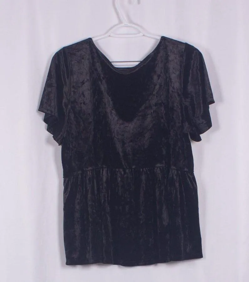 NWT TORRID Babydoll Velvet V-Neck Flutter Sleeve Midi Top Size 00 - Image 6