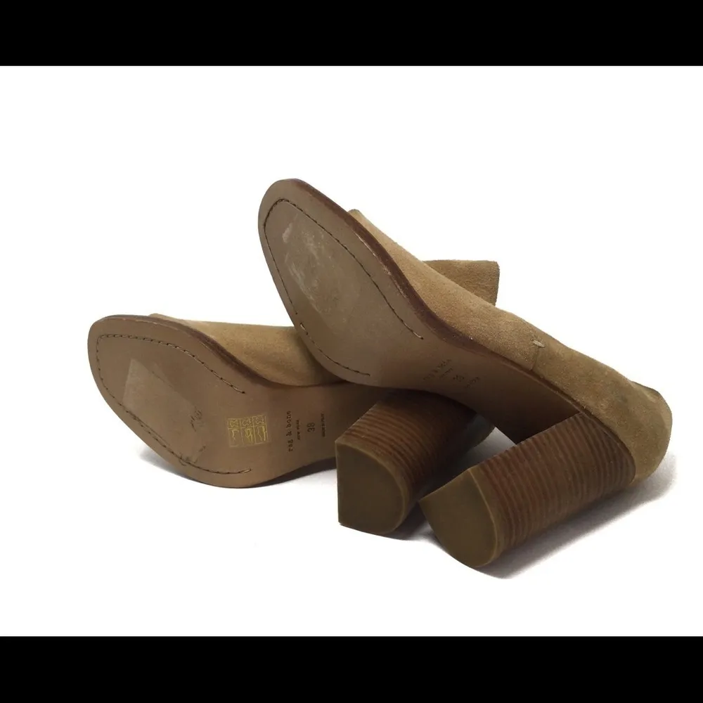 Rag&Bone Myra camel open leather square toe heels - Image 9