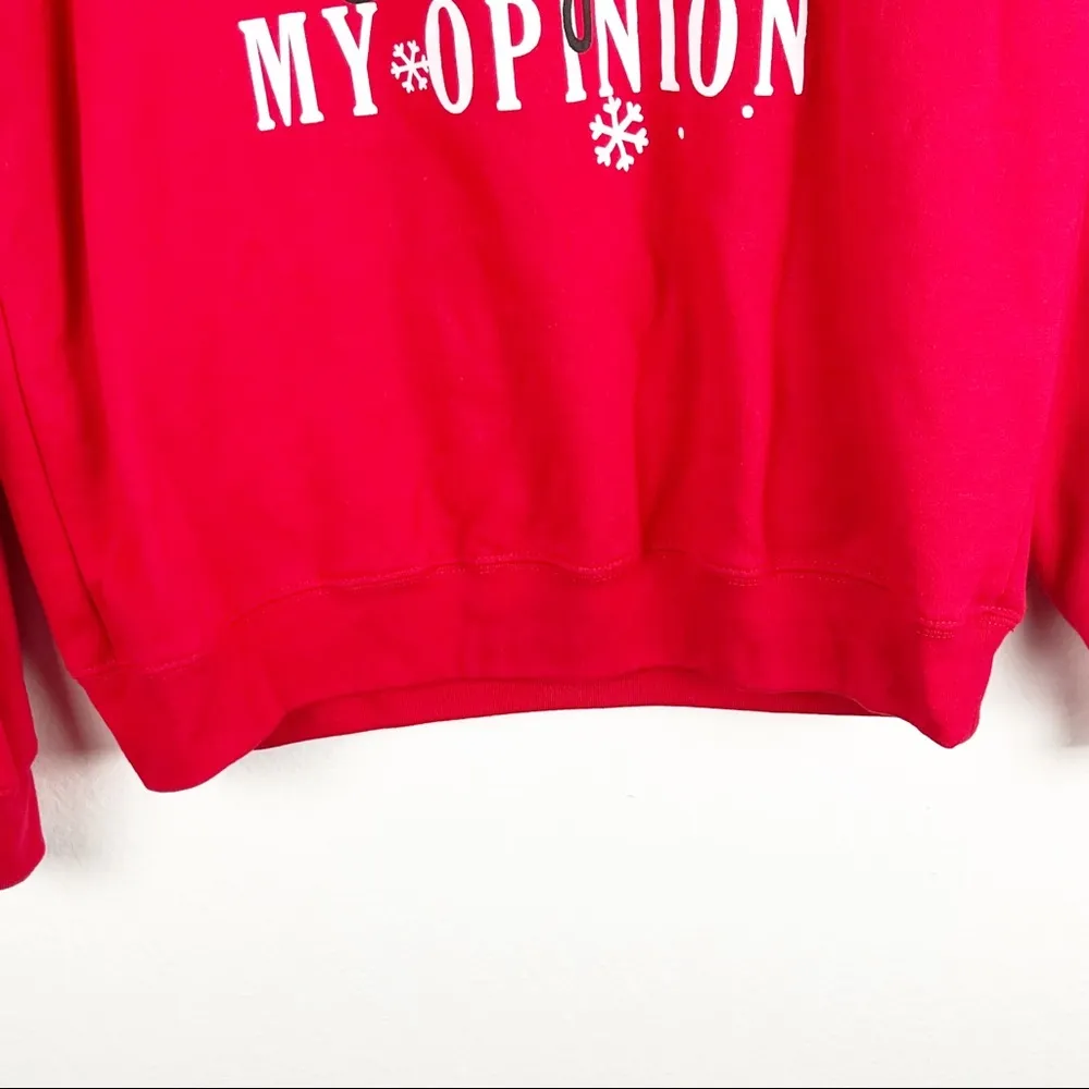 WOUND UP RED Christmas Graphic Long Sleeves Sweatshirt, Size Medium - Image 7