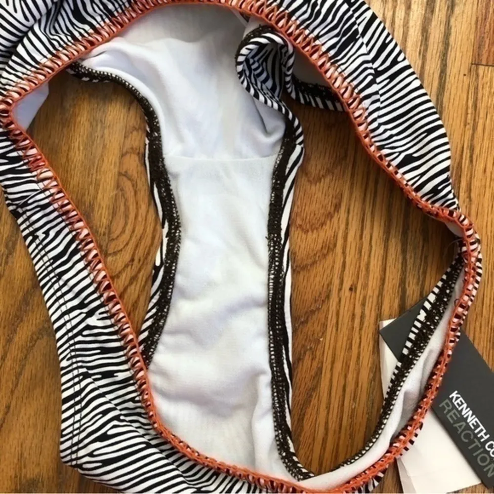 NEW NWT KENNETH COLE REACTION Brown Etc Zebra Hipster Swim Bikini BOTTOM Medium - Image 8