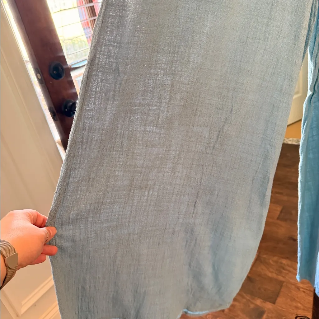 Love In EUC Blue Wide-Leg High-Waist Pull-On Pants with Built-In Shorts - Image 4