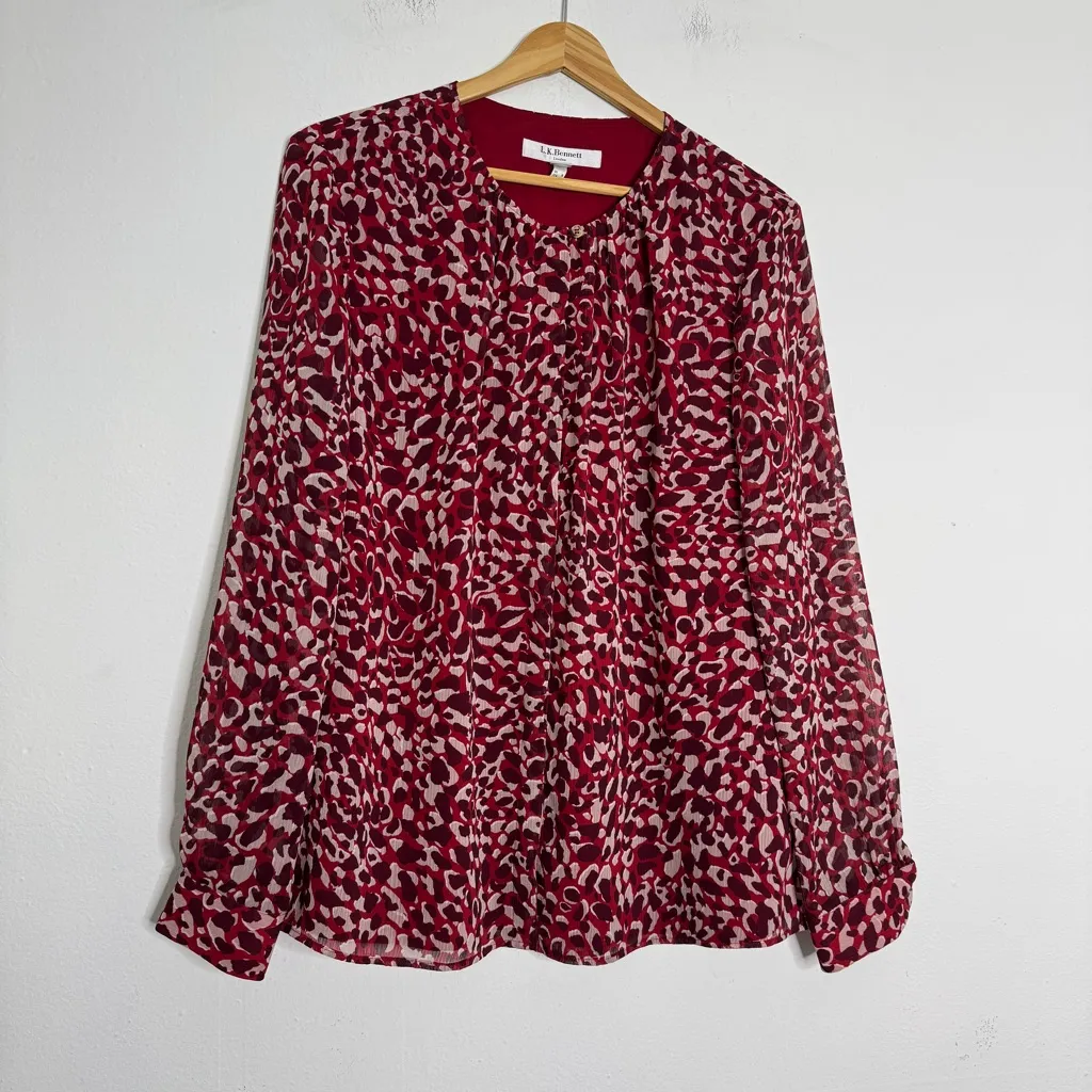 L.K.Bennett Damiell Animal-Print Blouse - Image 6