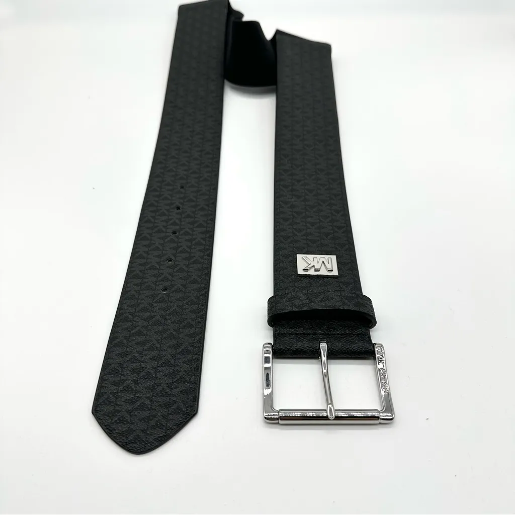 Michael Michael Kors Accessories Elastic Mk Logo Buckle Belt Black Size L/Xl New - Image 5